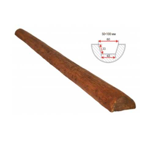 Фото Полубревно декоративное Arno decor рустик, 50х100мм Орех, длина 2 метра