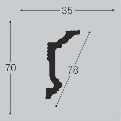 Фото Карниз под покраску из полистирола Bello Deco K5 (70х35х2000 мм)