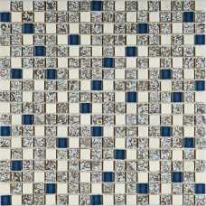 Мозаика стеклянная с камнем Bonaparte Dreams Blue 15х15 (300х300х8 мм)