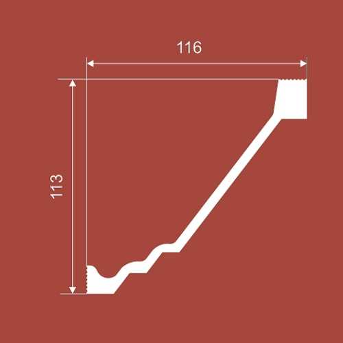 Фото Карниз под покраску Cosca KX054 из экополимера (113х116х2000 мм)