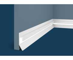 Плинтус напольный Cosca PL004 для подсветки, белый (65х16)