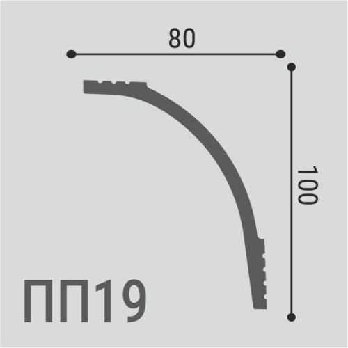 Фото Карниз Де Багет под покраску, XPC полимер ПП 19, 100/80 (100х80х2000)