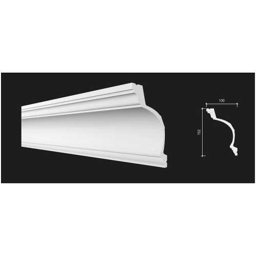 Фото Карниз под покраску из полистирола Decor Dizayn DD522 (152х100х2000 мм)