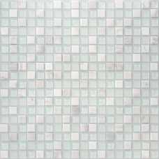 Мозаика стеклянная с камнем Caramelle Mont Blanc 15х15 (305х305х4 мм)