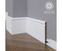 Белый плинтус напольный МДФ Madest Decor модель 06-120-10 крашеный (120х10х2400 мм)
