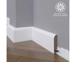 Белый плинтус напольный МДФ Madest Decor 10-083-16 крашеный (83х16х2400 мм)