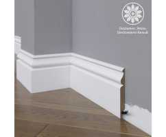 Белый плинтус напольный МДФ Madest Decor 11-100-12 крашеный (100х12х2400 мм)