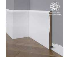 Белый плинтус напольный МДФ Madest Decor 23-185-18 крашеный (185х18х2400 мм)