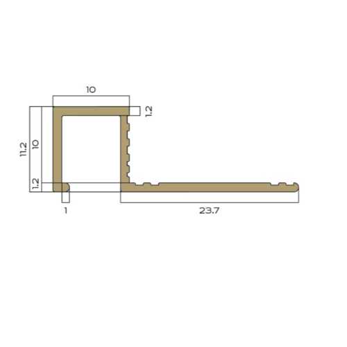 Фото Профиль для плитки внешний латунь 10 мм Neexy PVL31-01 Полированная, 2.7 метра