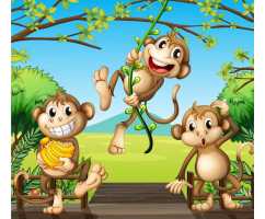Три обезьянки, 300*270 см