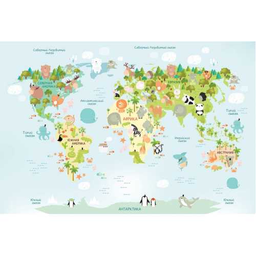 Фото Детская карта мира Т-086, 400*270 см