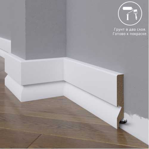 Фото Плинтус напольный под покраску 29-100-18 Madest Decor MDF (100х18х2400 мм)