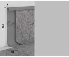 Профиль для заведения линолеума на стену Dollken HK100 Алюминий Металлик 436А 