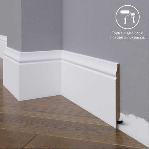 Фото Плинтус напольный под покраску 04-120-12 Madest Decor MDF (120х12х2400 мм)