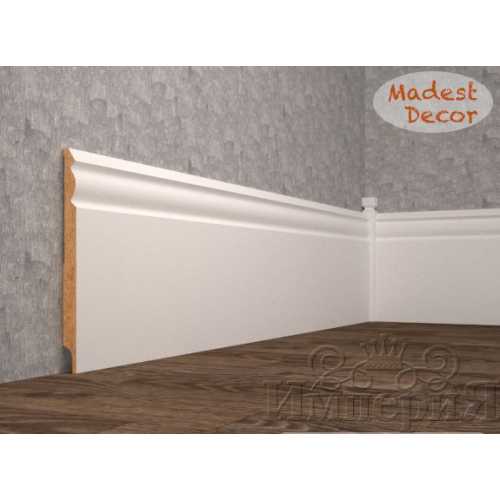 Фото Плинтус напольный под покраску 21-150-12 Madest Decor MDF (150х12х2400 мм)