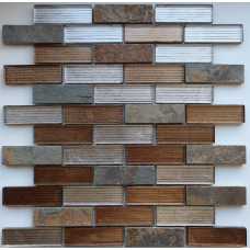 Мозаика стеклянная с камнем Caramelle Naturelle Alcantara ruggine 23х73 (260х298х8 мм) Мозаика стеклянная с камнем Caramelle Naturelle Alcantara ruggine 23х73 (260х298х8 мм)