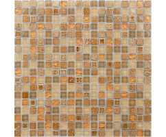 Мозаика стеклянная с камнем Caramelle Naturelle Cozumel 15х15 (305х305х8 мм)