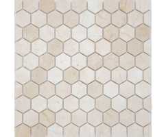 Мозаика из натурального камня Caramelle Pietrine Hexagonal Crema Marfil hex 30х18 (295х305х6 мм)