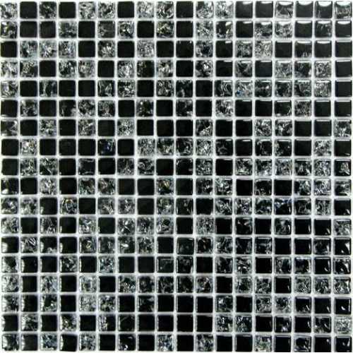 Фото Мозаика стеклянная Bonaparte Strike Black 15х15 (300х300х8 мм)