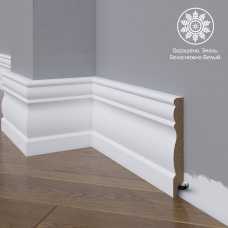 Белый плинтус напольный МДФ Madest Decor 24-120-18 крашеный (120х18х2400 мм) Белый плинтус напольный МДФ Madest Decor 24-120-18 крашеный (120х18х2400 мм)