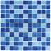 Маленькое фото Мозаика стеклянная Bonaparte Blue Wave 2, 25х25 (300х300х4 мм)